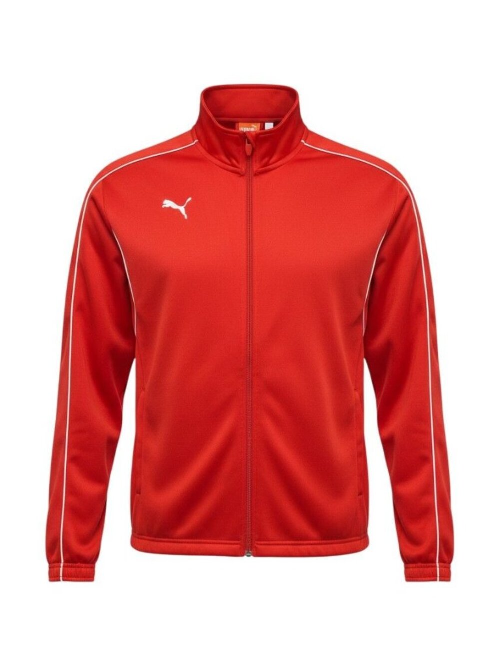 Puma Men's Red Full-Zip Track Jacket White Piping Size M